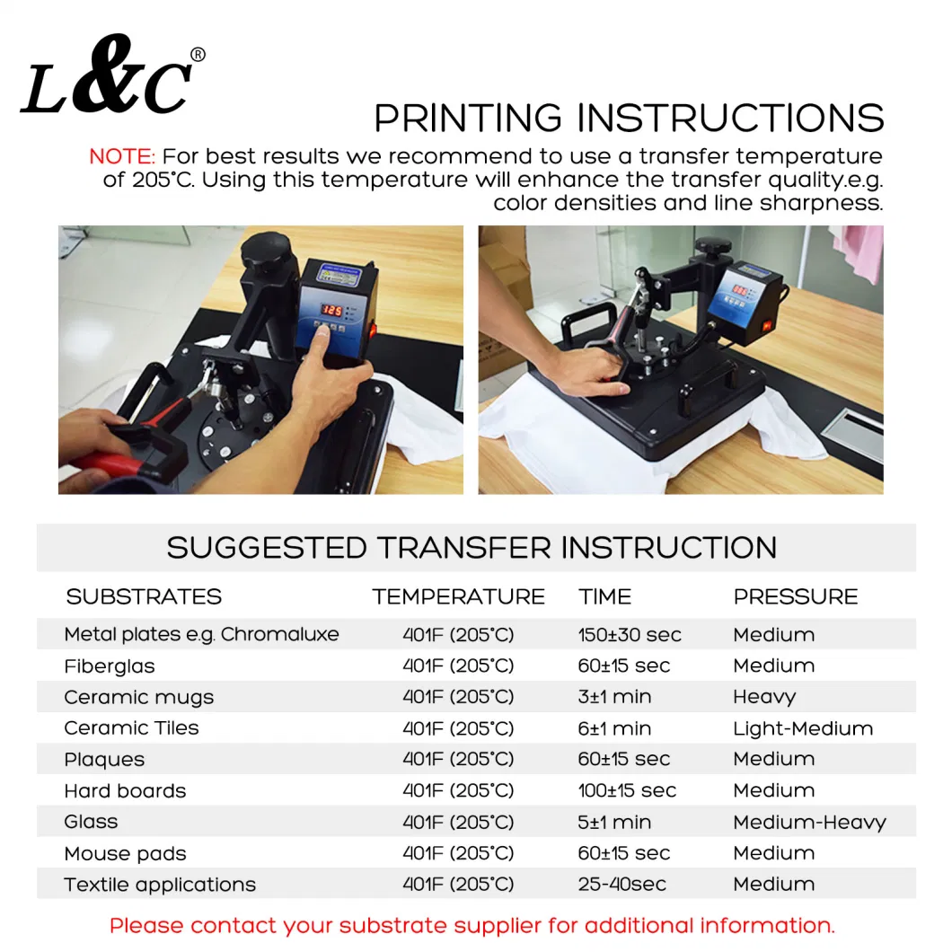 L&C 100GSM 110GSM 120GSM 125GSM 200GSM Sublimation Paper A3 A4 Sublimation Printer Paper Sublimation Paper for Jersey Sports